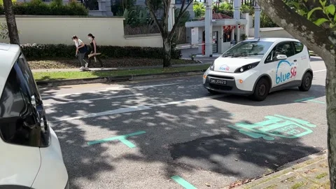 Electric Car Arriving Stock Footage 168657748