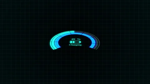 Electric Car Battery Indicator Charging Technology Video Concept Stock Footage 259065388