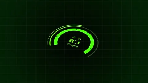 Electric Car Battery Indicator Charging Technology Video Concept Vídeo Stock 259065396