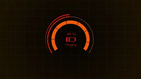 Electric Car Battery Indicator Charging Technology Video Concept Stock Footage 259065398