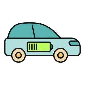 Electric car battery level icon illustrating green energy Stock Illustration