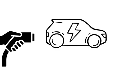 Electric car charge animation. 4k video. Stock Footage 281699329