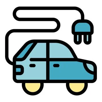 Electric car charge icon vector flat Stock Illustration