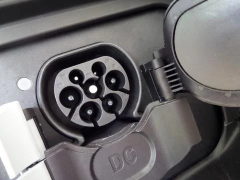 Electric car charger socket Stock Photos