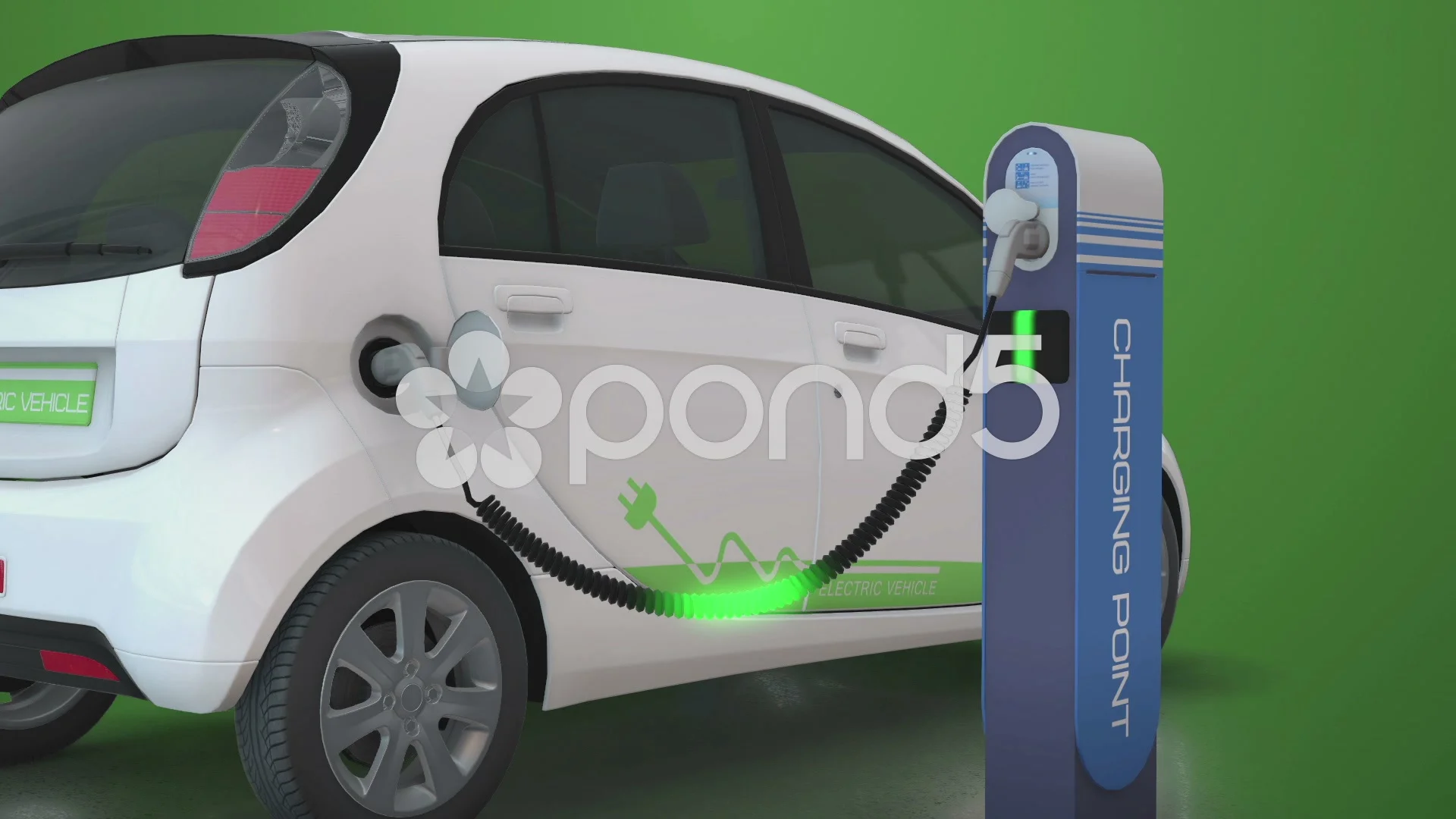 Electric Car Charging Animation | Stock Video | Pond5