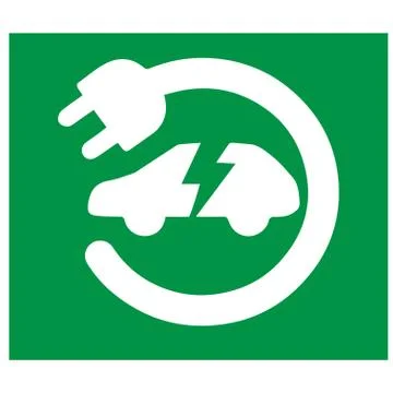 Electric car with charging cable Stock Illustration