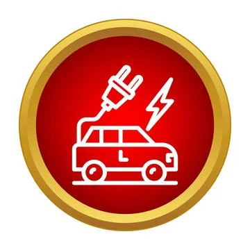 Electric car charging concept with lightning icon Stock Illustration