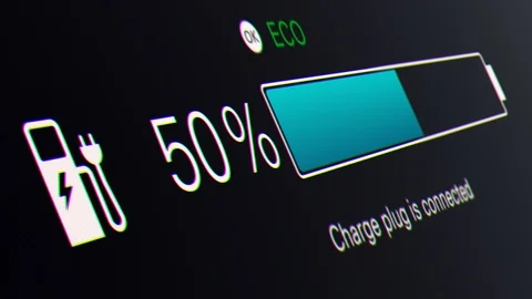 Electric car charging display Stock Footage 107358729