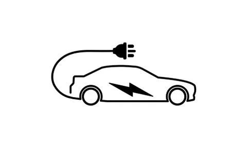Electric car, charging electric machine icon on isolated background. Eps 10 v Stock Illustration