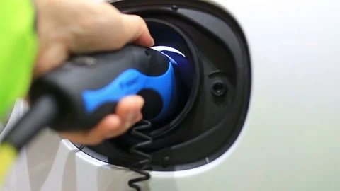 Electric car charging Stock Footage 79306359