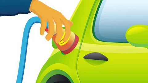 Electric Car Charging Stock Footage 84190725
