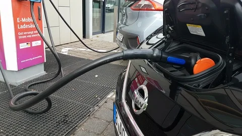 Electric Car Charging Stock Footage 108770980