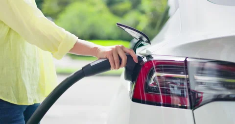 Electric car charging Stock Footage 200148634
