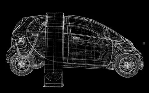 Electric car charging Stock Illustration