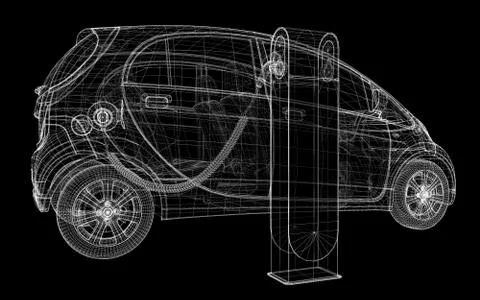 Electric car charging Stock Illustration