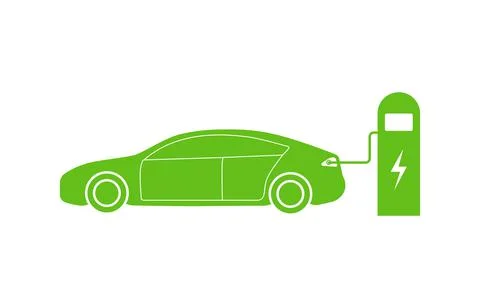 Electric car charging Illustrazione stock