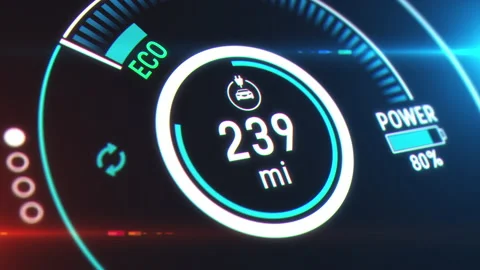 Electric Car Charging Indicating Stock Footage