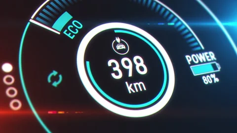 Electric Car Charging Indicating the Progress of the Charging Video stock 143146643