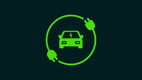 Electric Car Charging Indicating Progress of the Charging 2d with alpha matte Stock Footage 336155610