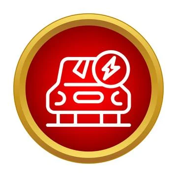 Electric car charging point icon with lightning bolt Stock Illustration