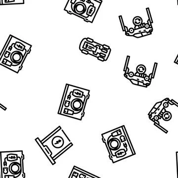 Electric car charging seamless pattern vector Stock Illustration