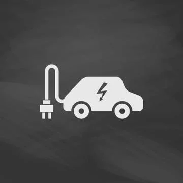 Electric car computer symbol Stock Illustration