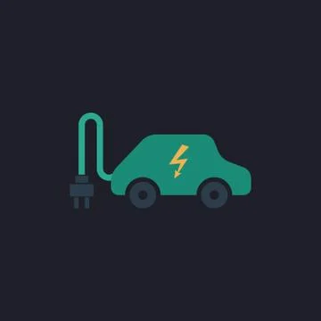 Electric car computer symbol Ilustración de archivo