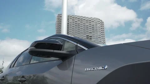 ELECTRIC CAR AT COPENHILL Stock Footage 197754151