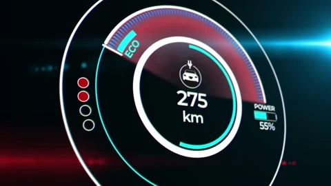 Electric car dashboard display animation. 4K Stock Footage 171662755