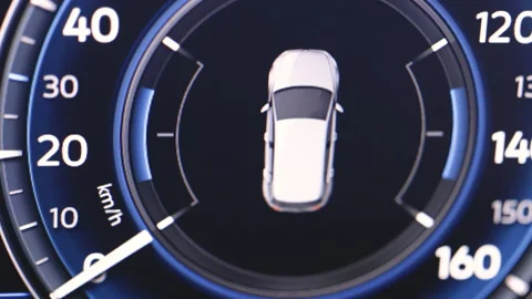 Electric car dashboard display. Electric vehicle graphic display Video stock 200833487