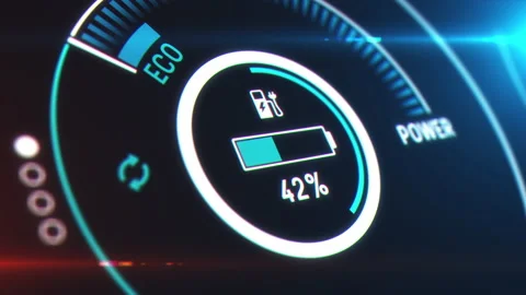 Electric car dashboard display Stock Footage