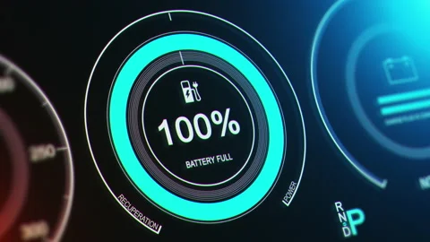 Electric car dashboard display Stock Footage 234908938