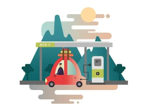 Electric car design Stock Illustration