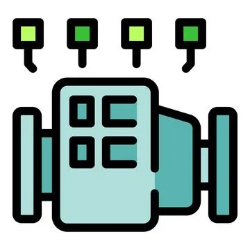 Electric car engine converting energy with efficiency and signals displayed.. Stock Illustration