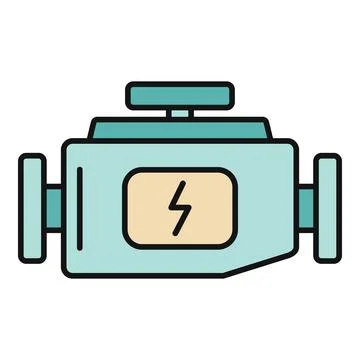Electric car engine icon representing green energy power Stock Illustration