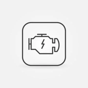 Electric car engine vector outline icon or symbol Stock Illustration
