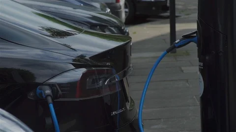 Electric Car (EV) Charging Points Stock Footage 93209152