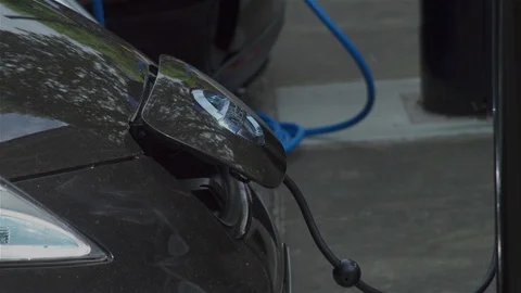 Electric Car (EV) Charging Points Stock Footage 93209297