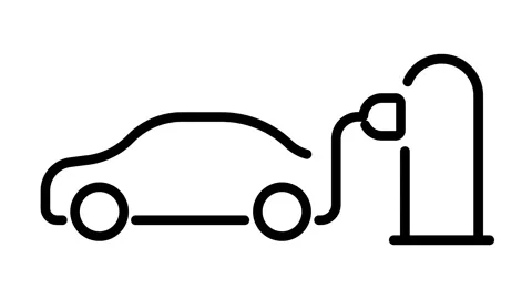 Electric car icon. Electrical cable plug charging symbol. Electric car batter Stock Footage 159364150