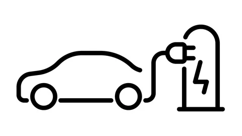 Electric car icon. Electrical cable plug charging symbol. Electric car batter Stock Footage 159364159