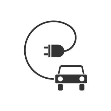 Electric Car icon flat Illustrazione stock