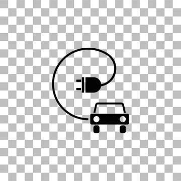 Electric Car icon flat Stock Illustration