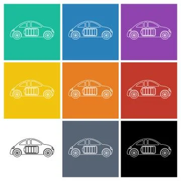 Electric Car Icon Illustrazione stock