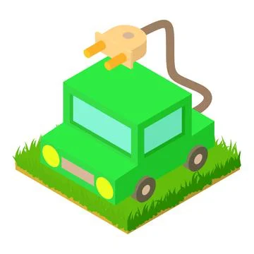 Electric car icon isometric vector. Ecological automobile Stock Illustration