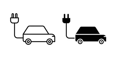 Electric Car icon vector art Illustrations Stock Illustration