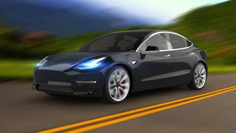 Electric Car Stock Illustration