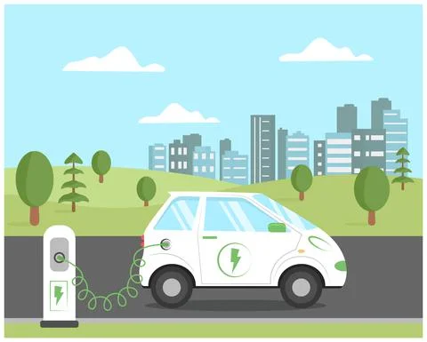 Electric car Stock Illustration