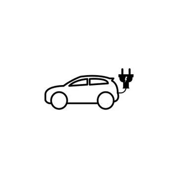 Electric car line Icon. vector illustration black on white background Stock Illustration