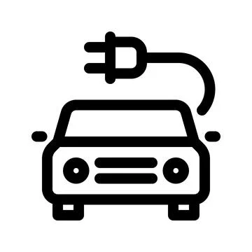 Electric car line icon. Vector graphics Stock Illustration