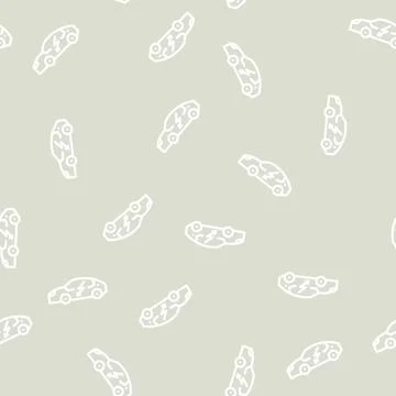 Electric car line vector seamless pattern 스톡 일러스트